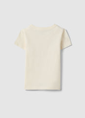 OVS Beige Pure Cotton Regular Fit T-Shirt With Print For Girls