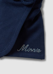 OVS Blue Stretch Cotton Shorts For Girls Regular Fit With Sequins