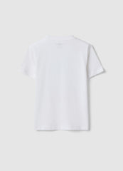 OVS Children'S White Pure Cotton T-Shirt Regular Fit With Palm Print