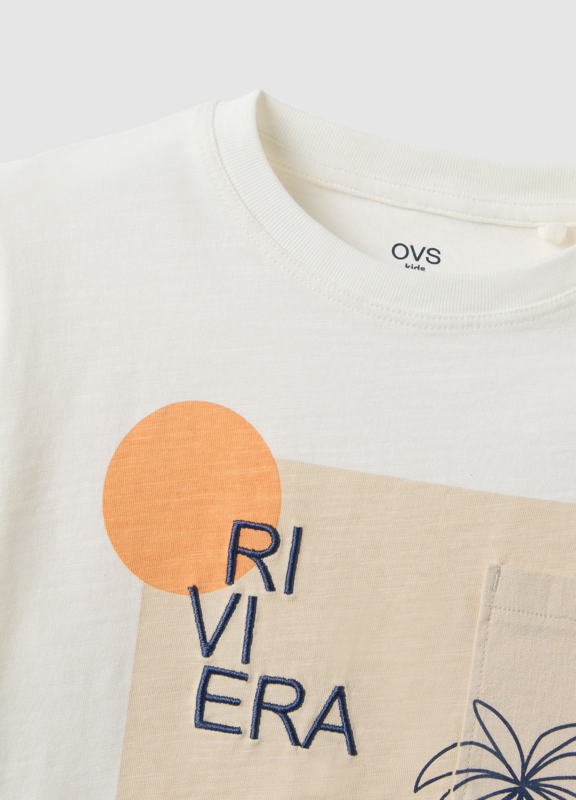 OVS Kids' White Pure Cotton Regular Fit T-Shirt With Print