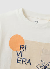 OVS Kids' White Pure Cotton Regular Fit T-Shirt With Print