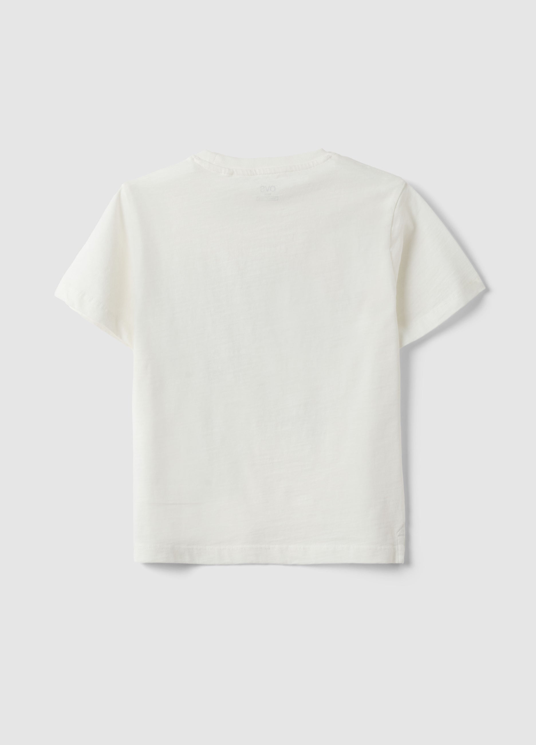 OVS Kids' White Pure Cotton Regular Fit T-Shirt With Print