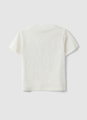 OVS Kids' White Pure Cotton Regular Fit T-Shirt With Print