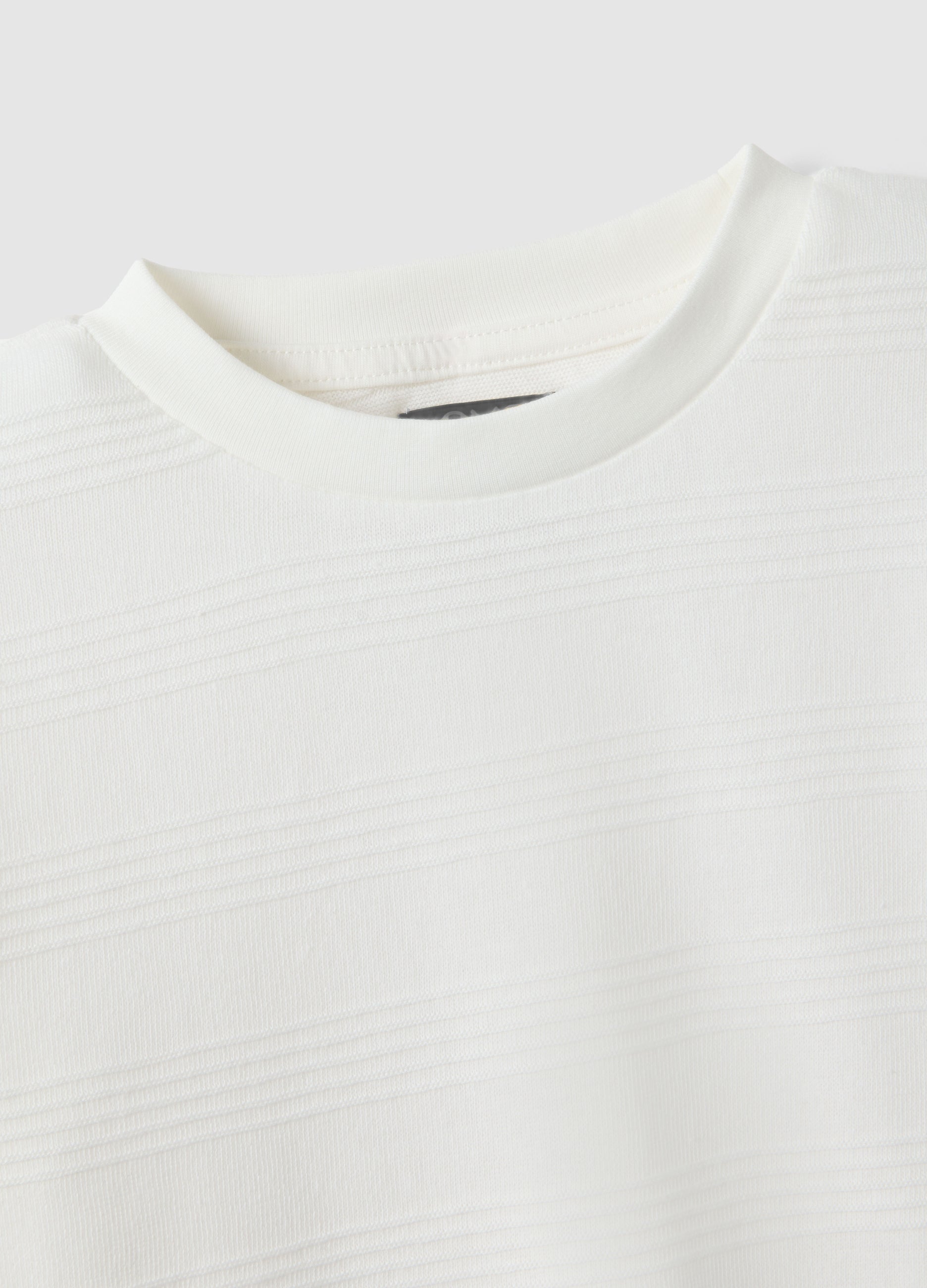 OVS White Cotton Blend Regular Fit Kids' T-Shirt With Stripes