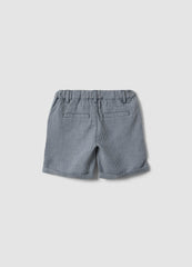 OVS Blue And White Checked Cotton Shorts For Toddlers, Regular Fit