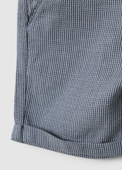 OVS Blue And White Checked Cotton Shorts For Toddlers, Regular Fit