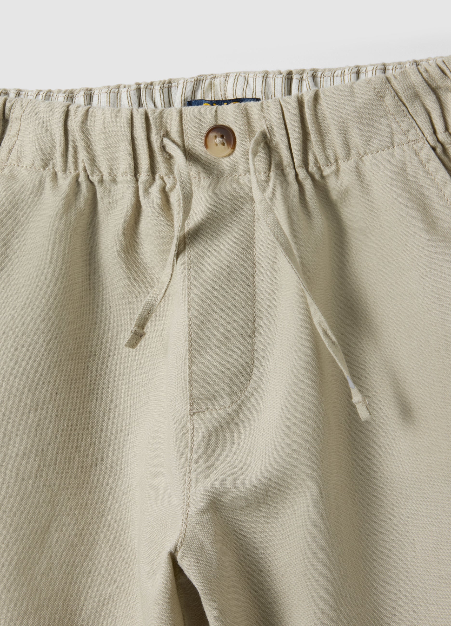 OVS Beige Linen Blend Oversized Fit Children'S Shorts