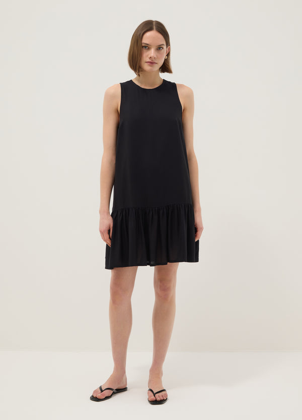 OVS Sleeveless Pure Viscose Black Dress, Regular Fit