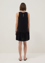 OVS Sleeveless Pure Viscose Black Dress, Regular Fit