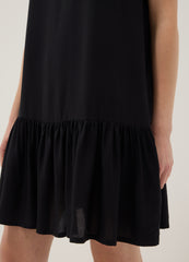 OVS Sleeveless Pure Viscose Black Dress, Regular Fit