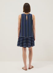 OVS Sleeveless Pure Viscose Multicolour Striped Dress, Regular Fit