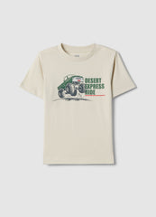 OVS Beige Regular Fit Pure Cotton T-Shirt For Children With Print