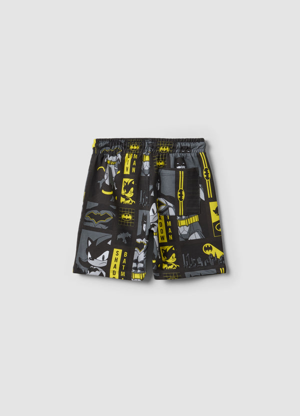 OVS Boys Multicolour 100% Cotton Oversized Shorts With Sonic