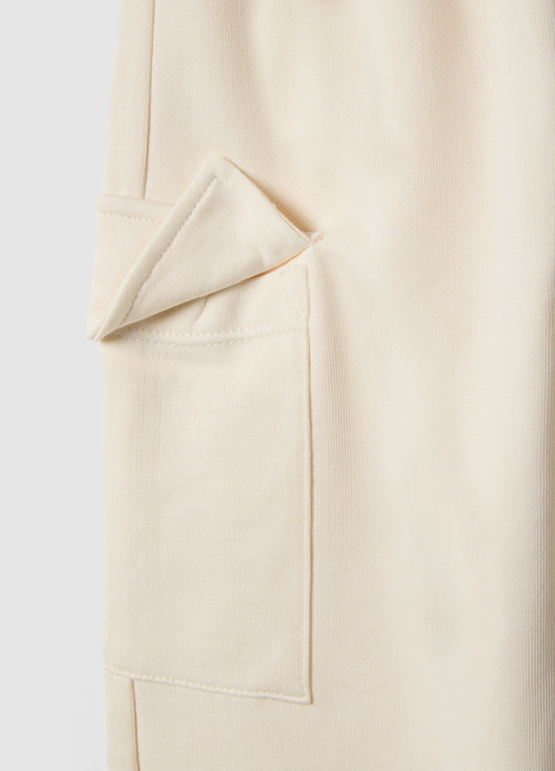 OVS Beige Pure Cotton Regular Fit Girls' Cargo Trousers
