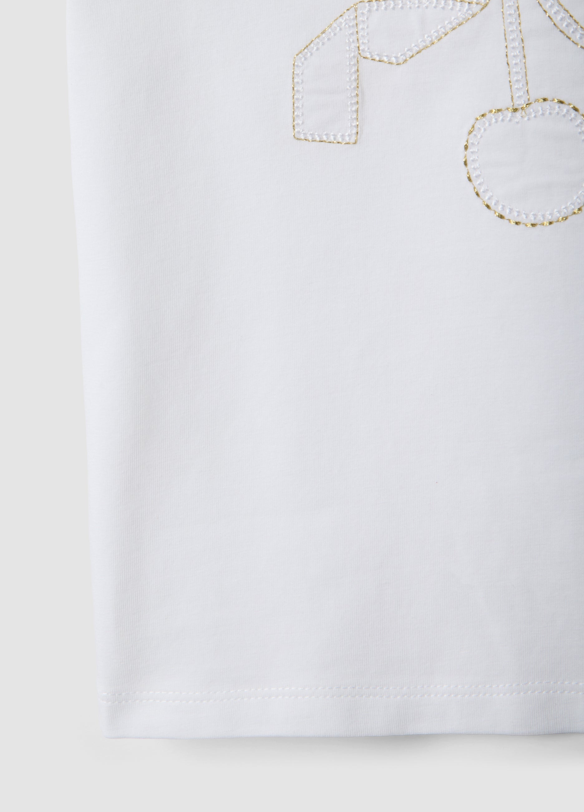 OVS White Stretch Cotton Girl'S T-Shirt Regular Fit