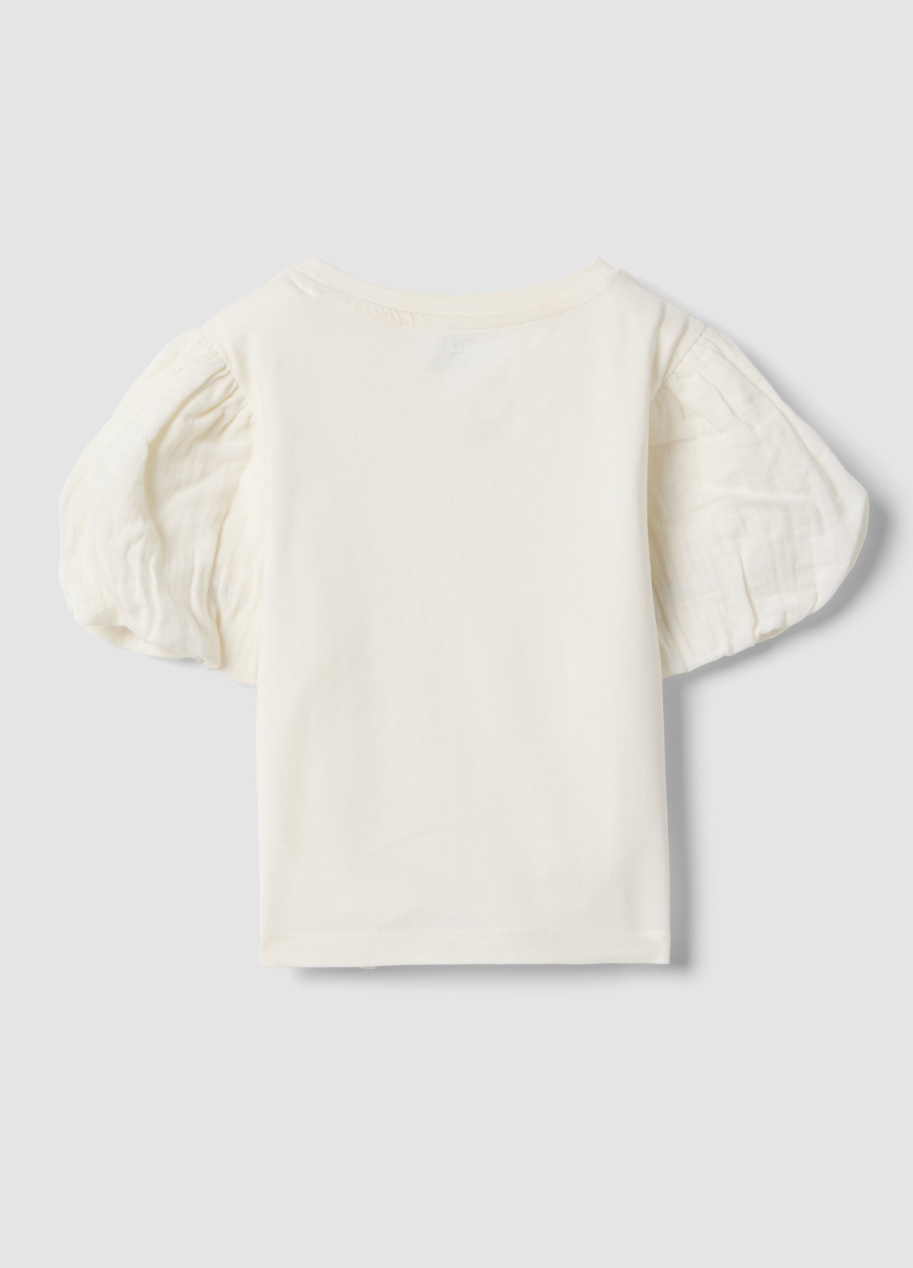 OVS White Stretch Cotton Girls' T-Shirt With Cut-Out Design