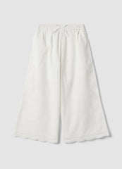 OVS White Cotton Culottes With Embroidery For Girls