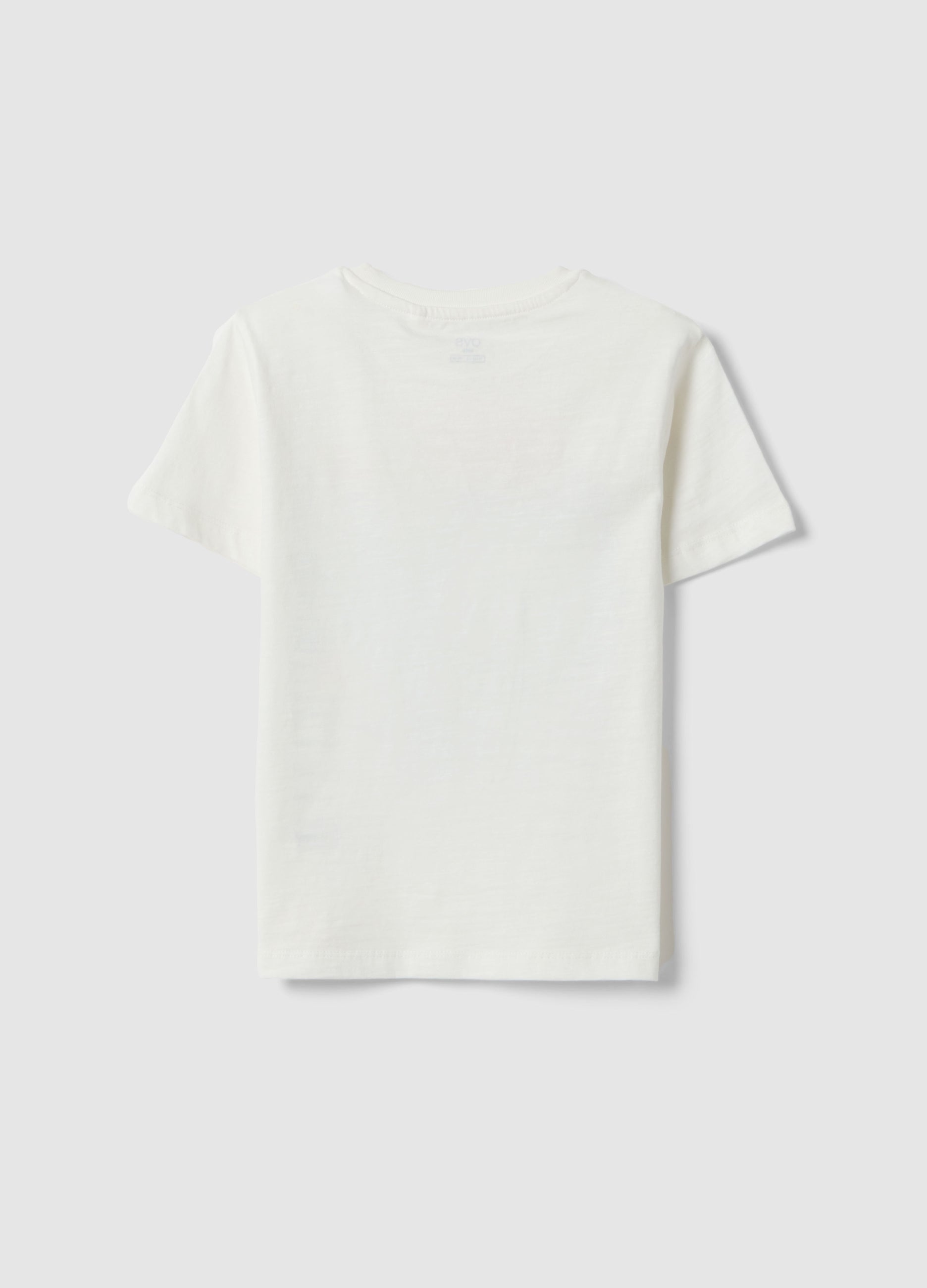 OVS White Pure Cotton Regular Fit Kids T-Shirt With Print