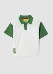 OVS Boys’ Multicolour Pure Cotton Polo Shirt, Oversized Fit