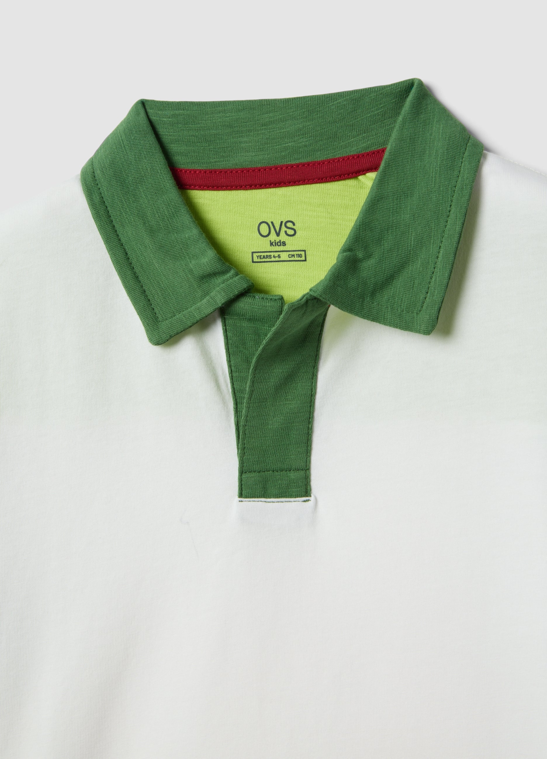 OVS Boys’ Multicolour Pure Cotton Polo Shirt, Oversized Fit