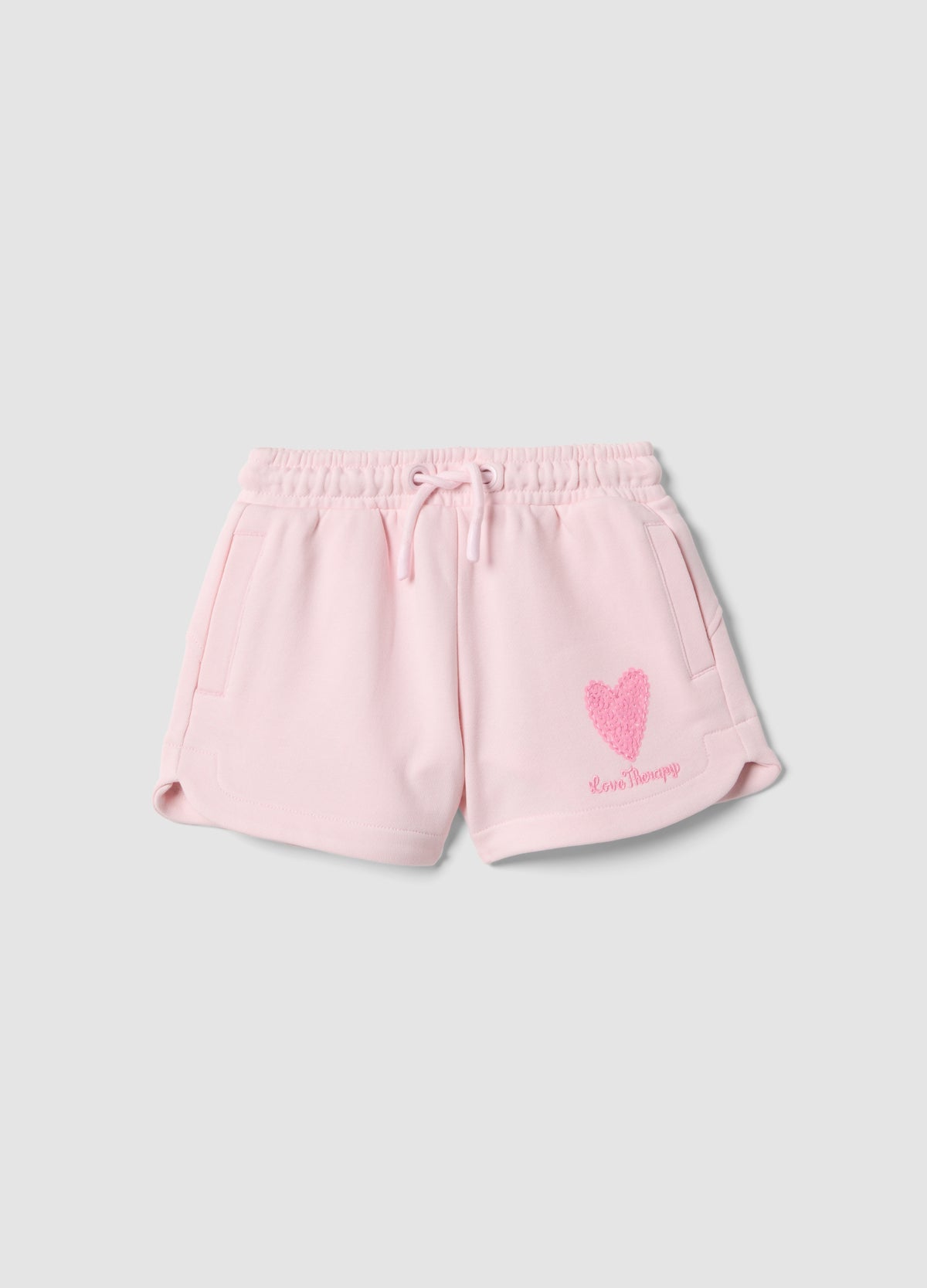 OVS Girl'S Regular Fit Pink Cotton Blend Shorts With Heart