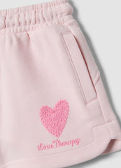OVS Girl'S Regular Fit Pink Cotton Blend Shorts With Heart