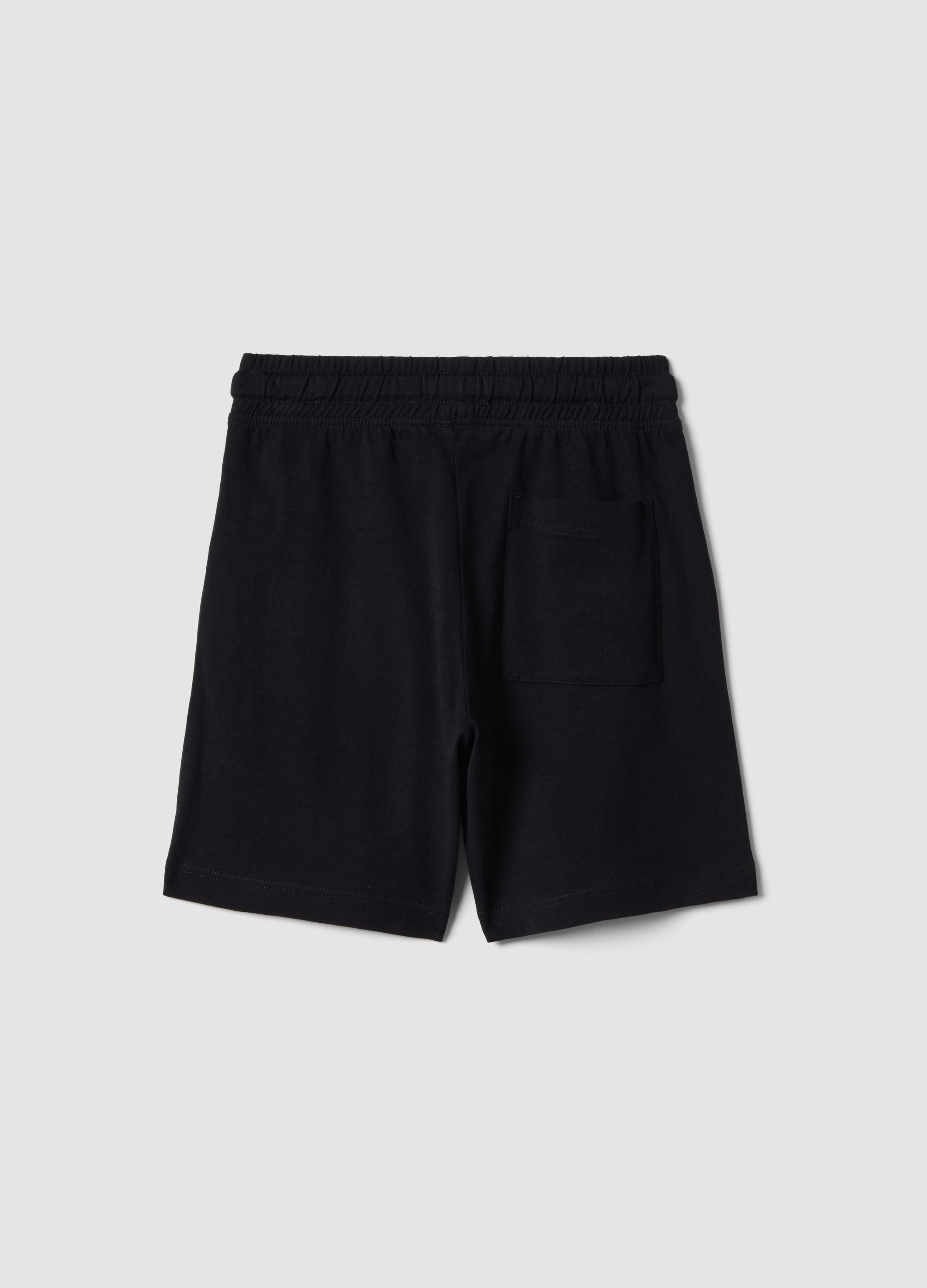 OVS Boys’ Black 100% Cotton Regular-Fit Shorts