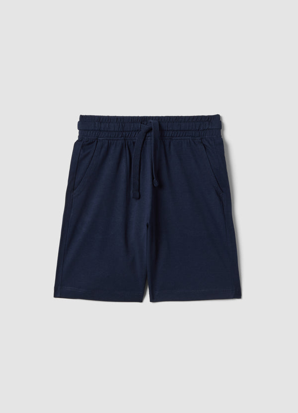 OVS Boys' Blue 100% Cotton Shorts, Regular Fit