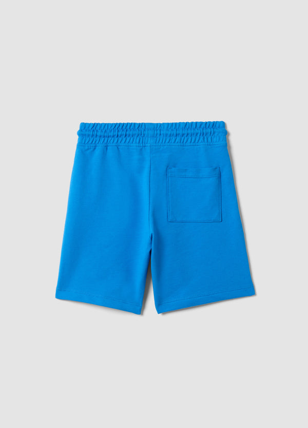 OVS Boys Blue Pure Cotton Shorts, Regular Fit