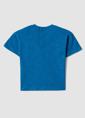 OVS Children'S Regular Fit Pure Cotton Blue T-Shirt With Pocket