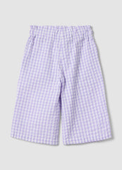 OVS Girls' Wide Leg Multicoloured Check Pure Cotton Trousers