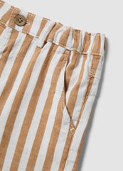 OVS Multicolour Striped Cotton And Linen Blend Shorts For Toddlers With Regular Fit