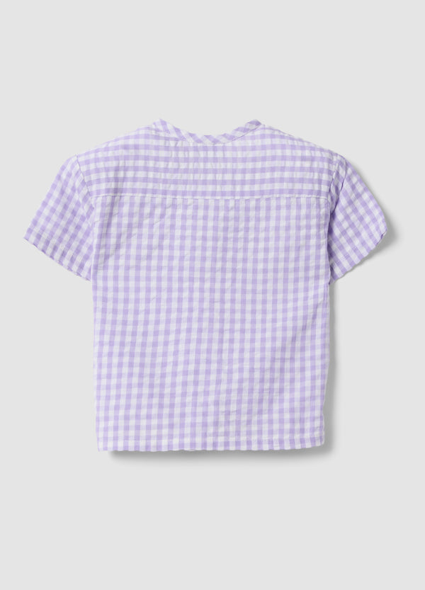 OVS Multicoloured Check Pure Cotton Blouse For Girls Regular Fit