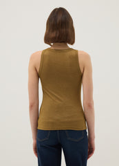 OVS Yellow Glitter Top Regular Fit With Thin Straps