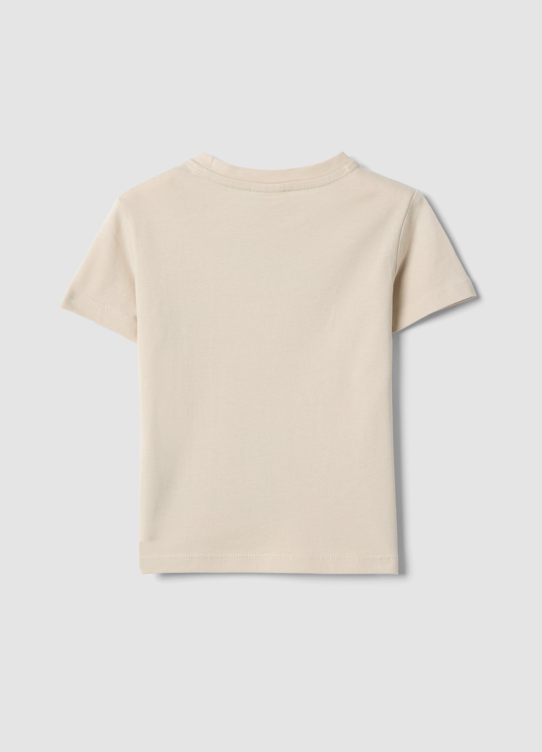OVS Beige Pure Cotton Kids’ T-Shirt, Regular Fit, With Print