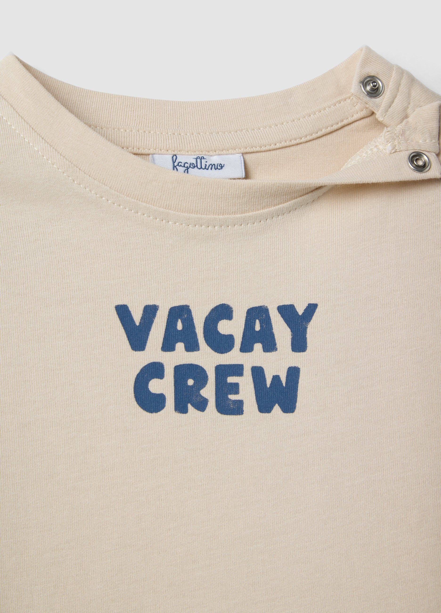 OVS Beige Pure Cotton Kids’ T-Shirt, Regular Fit, With Print
