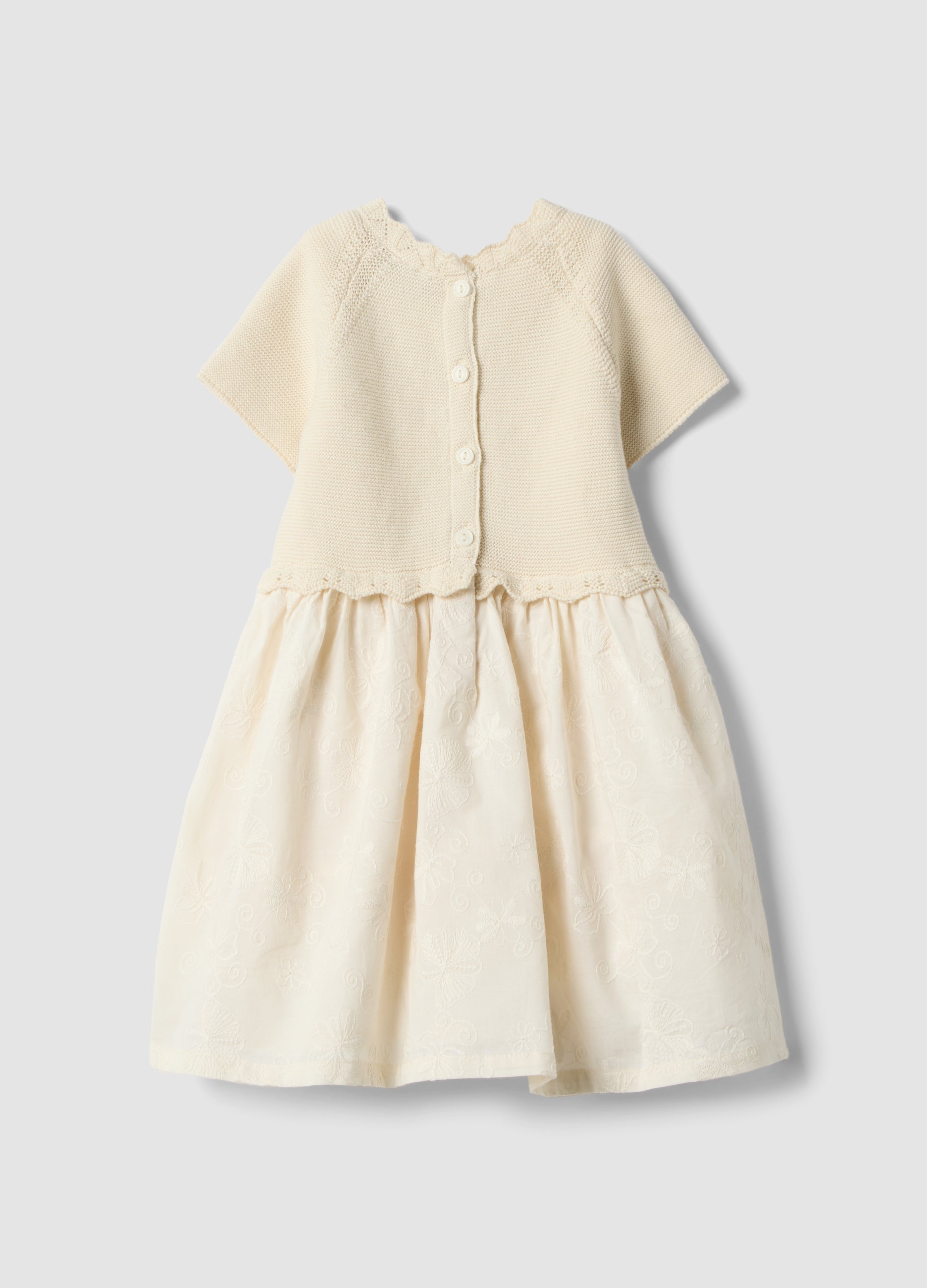 OVS Beige Dress In Pure Cotton With Buttons