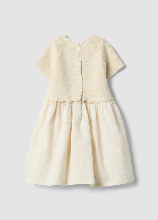 OVS Beige Dress In Pure Cotton With Buttons
