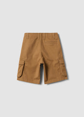 OVS Brown Stretch Cotton Oversized Fit Cargo Shorts For Kids