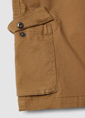 OVS Brown Stretch Cotton Oversized Fit Cargo Shorts For Kids