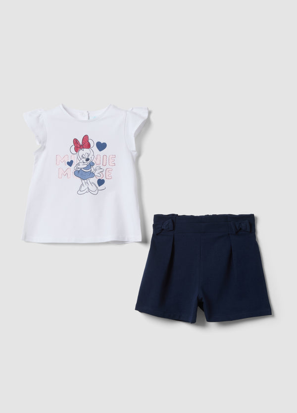 OVS Regular Fit Multicolour Stretchy Cotton Set For Girls With Minnie