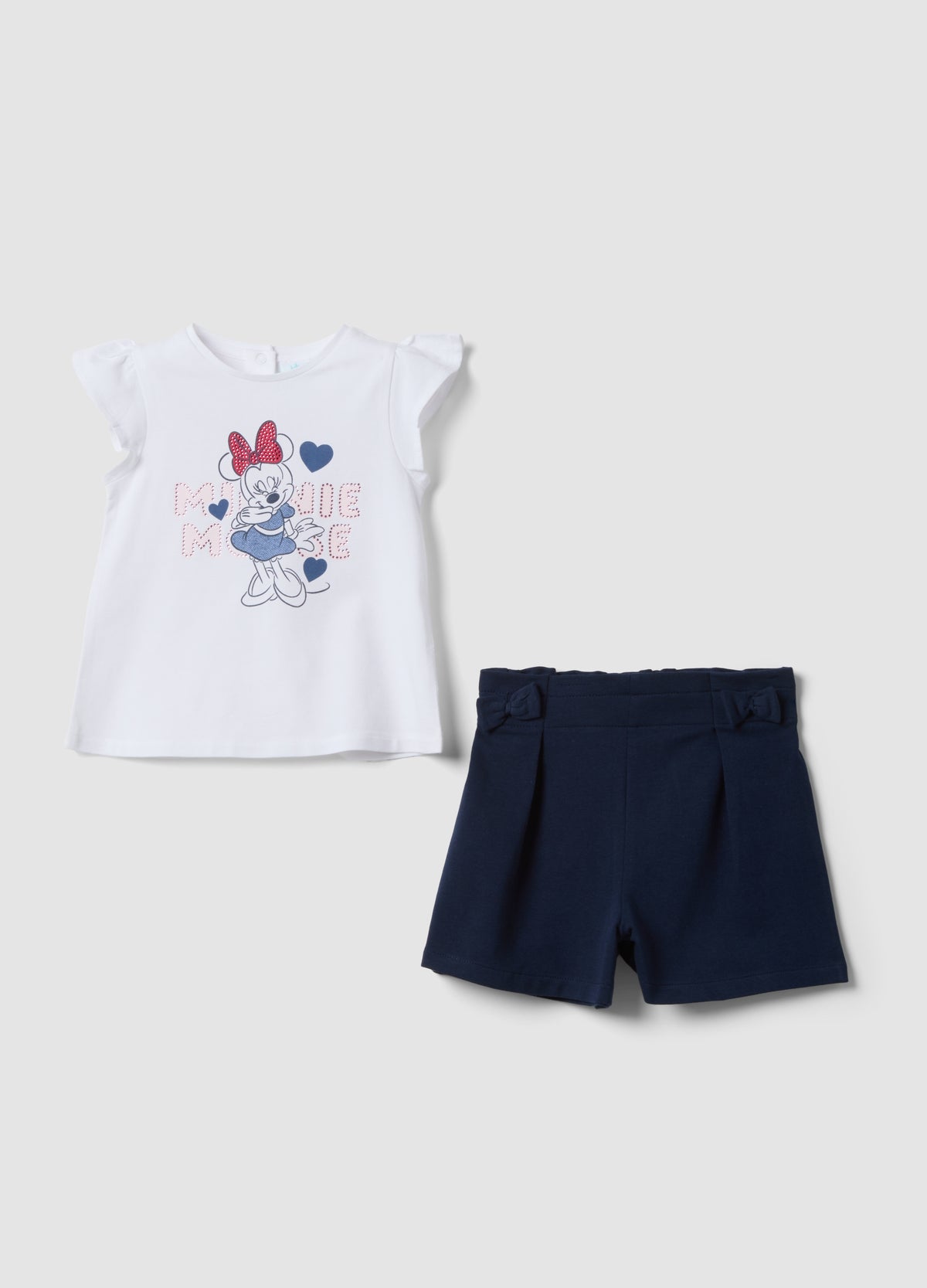 OVS Regular Fit Multicolour Stretchy Cotton Set For Girls With Minnie