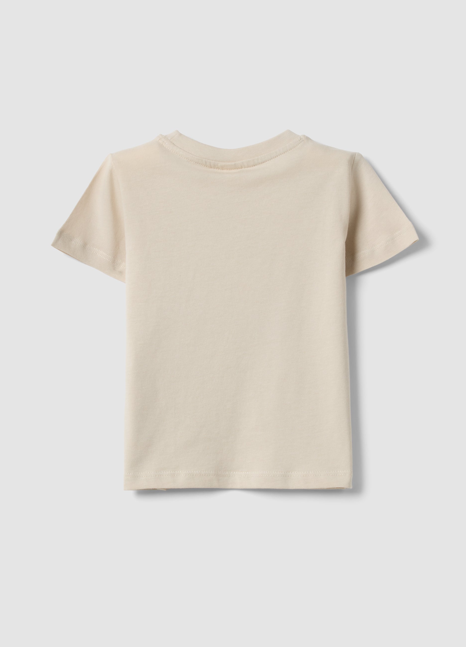 OVS Beige Pure Cotton Toddler T-Shirt Regular Fit With Dog Print
