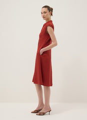 OVS Red Regular-Fit Shirt Dress In Viscose And Linen Blend