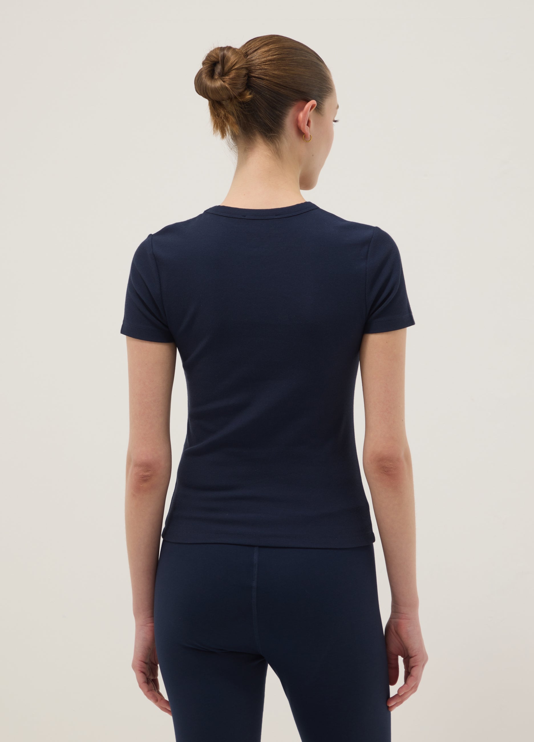 OVS Blue Fitted Short-Sleeve Stretch-Cotton T-Shirt