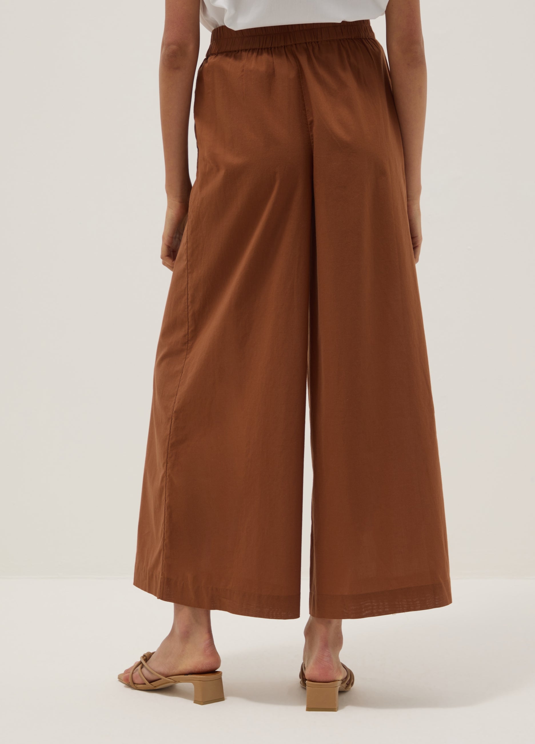 OVS Brown Regular-Fit Pure Cotton Trousers