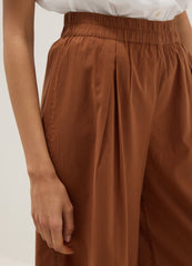 OVS Brown Regular-Fit Pure Cotton Trousers