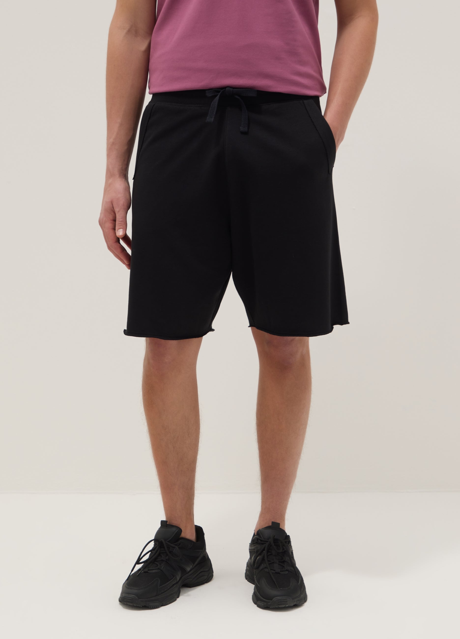 OVS Black Relaxed-Fit Cotton-Blend Shorts