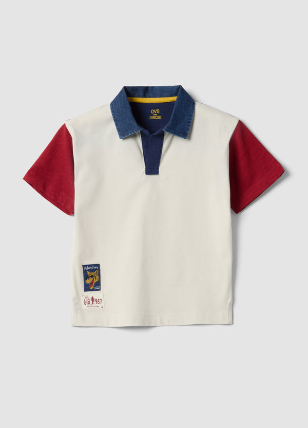 OVS Boys' Multicolour Pure Cotton Polo Shirt “ Oversized Fit