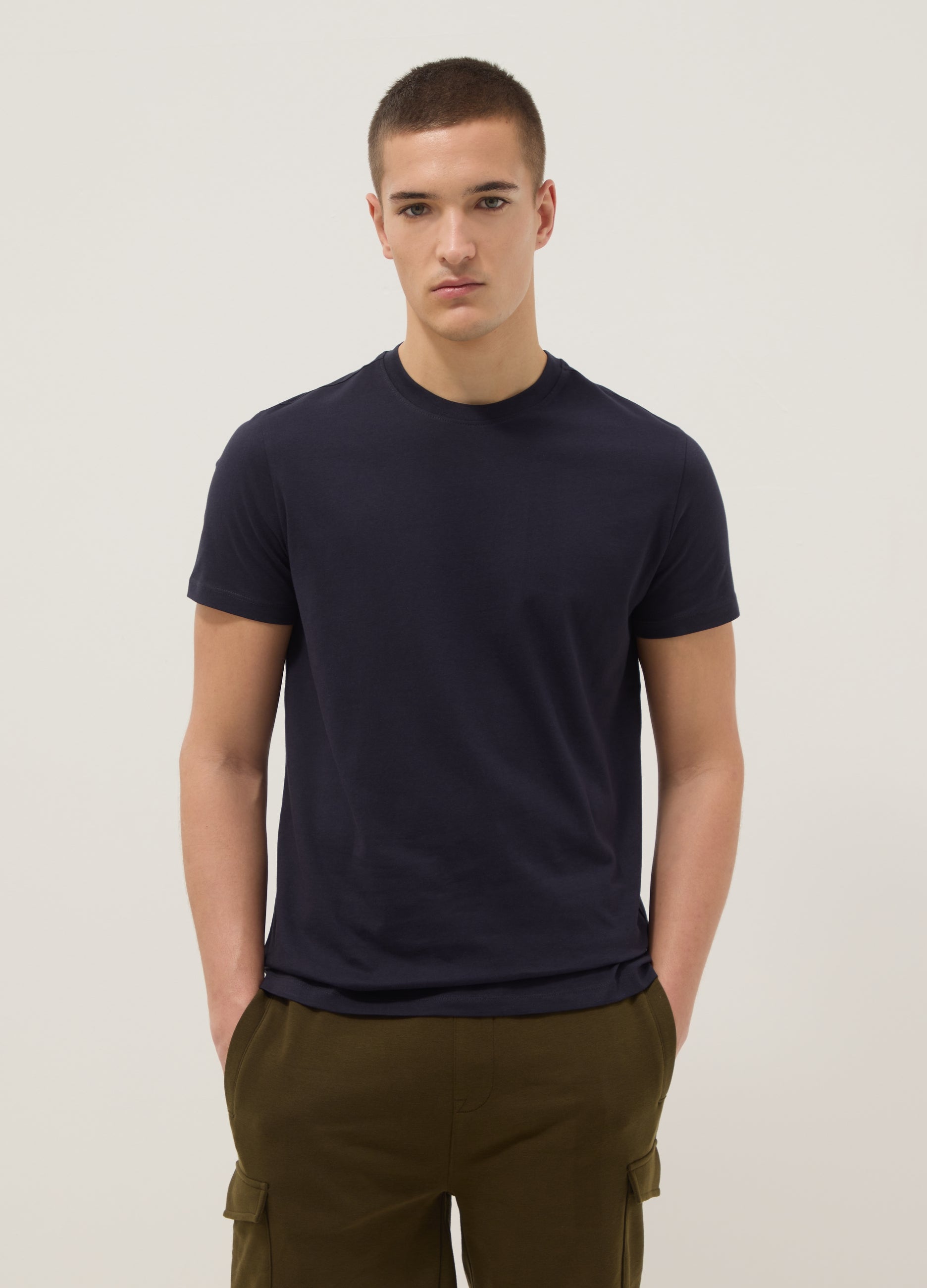 OVS Blue Pure Cotton Short-Sleeve T-Shirt